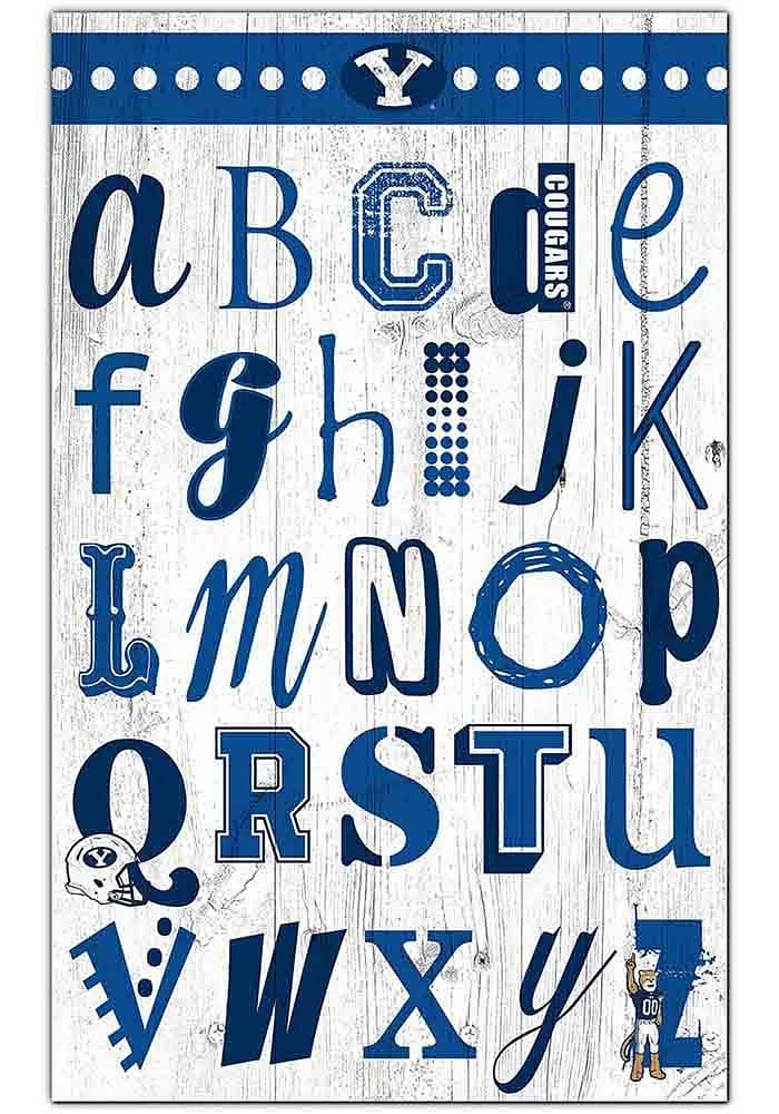 BYU Cougars Alphabet Sign - Navy Blue