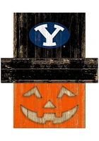 BYU Cougars Pumpkin Head Sign - Navy Blue