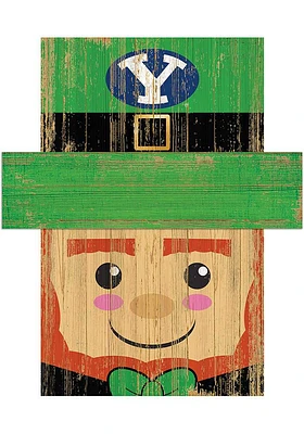 BYU Cougars Leprechaun Head Sign - Navy Blue