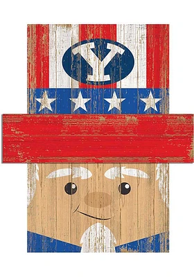BYU Cougars Patriotic Head Sign - Navy Blue