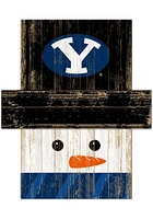 BYU Cougars Snowman Head Sign - Navy Blue