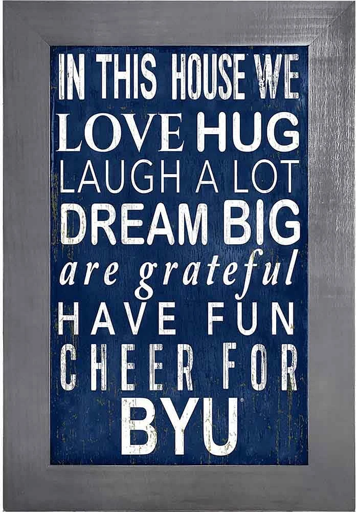 BYU Cougars In This House Picture Frame - Navy Blue