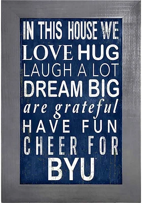 BYU Cougars In This House Picture Frame - Navy Blue