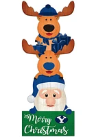BYU Cougars 31 Inch Santa Stack Leaner Sign - Navy Blue