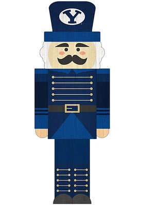 BYU Cougars 31 Inch Nutcracker Leaner Sign - Navy Blue