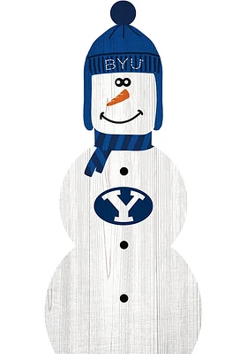 BYU Cougars Snowman Leaner Sign - Navy Blue