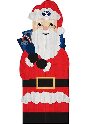 BYU Cougars 31 Inch Santa Leaner Sign - Navy Blue