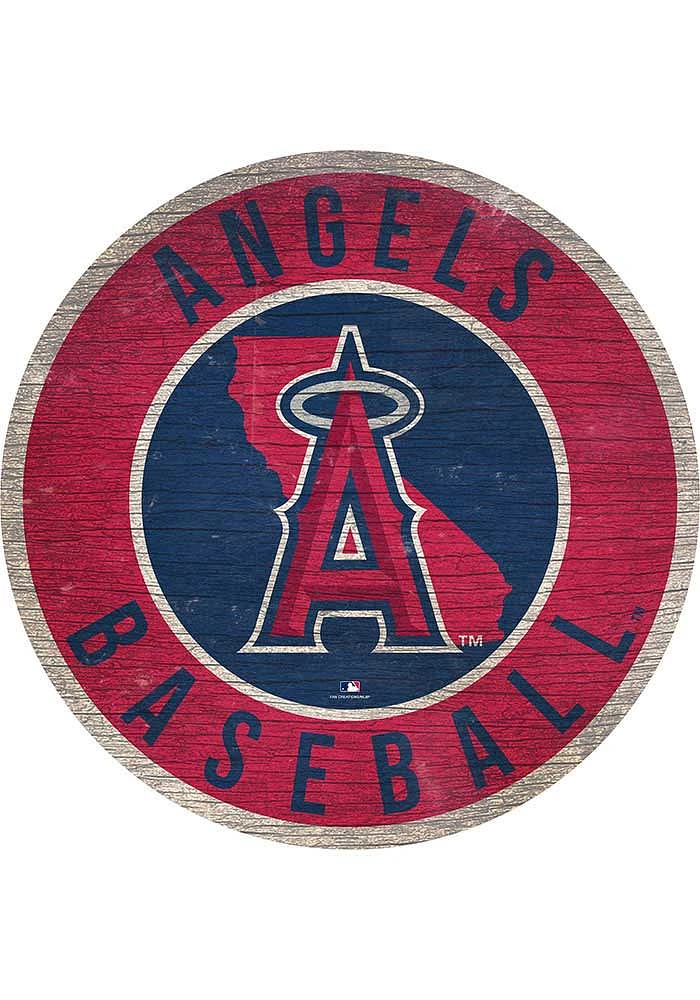 Los Angeles Angels 12 in Circle State Sign - Red
