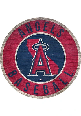 Los Angeles Angels 12 in Circle State Sign - Red