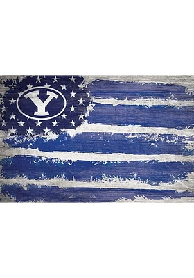 BYU Cougars Flag 17x26 Sign - Navy Blue