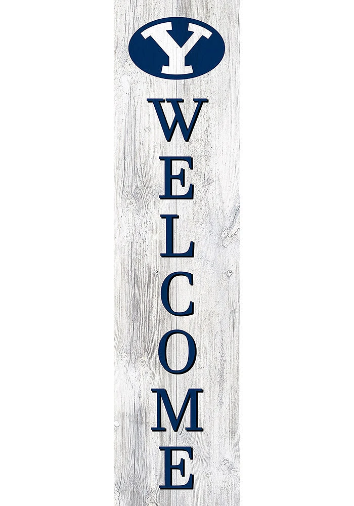 BYU Cougars 48 Inch Welcome Leaner Sign - Navy Blue