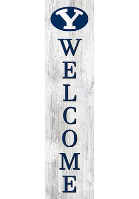 BYU Cougars 48 Inch Welcome Leaner Sign - Navy Blue