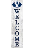 BYU Cougars 48 Inch Welcome Leaner Sign - Navy Blue