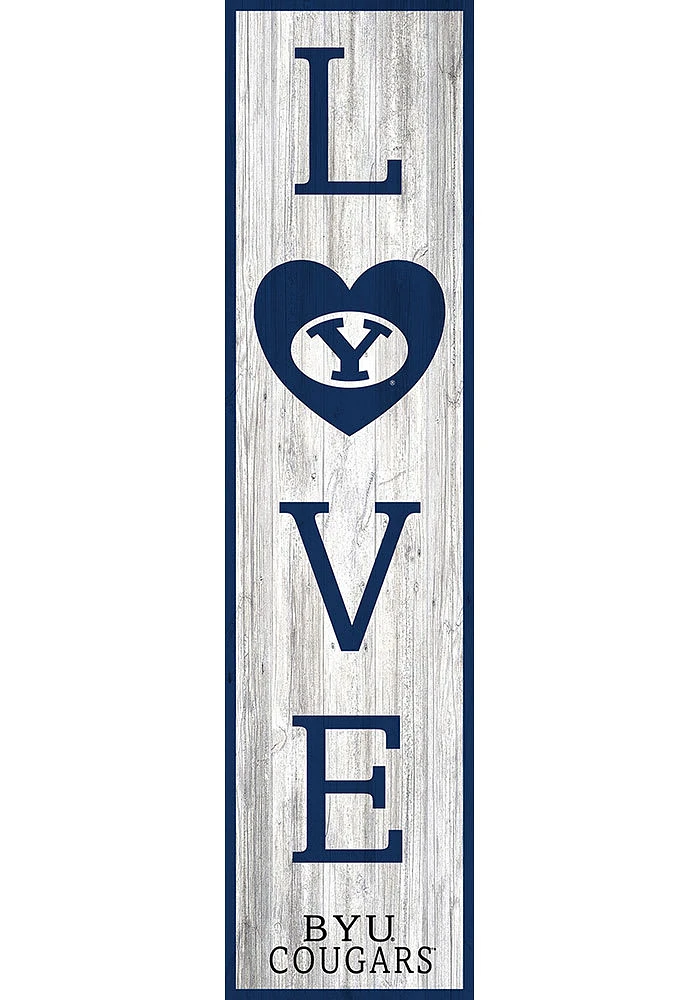 BYU Cougars 48 Inch Love Leaner Sign - Navy Blue