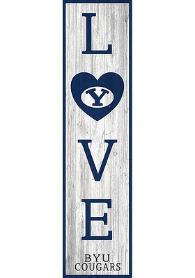 BYU Cougars 48 Inch Love Leaner Sign - Navy Blue