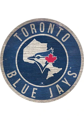 Toronto Blue Jays 12 in Circle State Sign - Blue