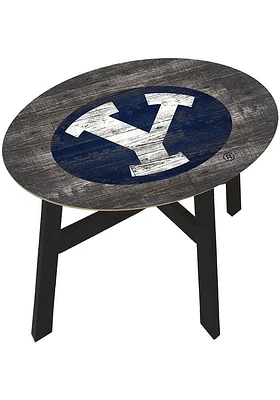BYU Cougars Logo Heritage Side Navy Blue End Table