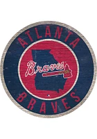Atlanta Braves 12 in Circle State Sign - Red
