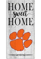 Clemson Tigers Home Sweet Home Whitewashed Sign - Orange