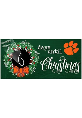 Clemson Tigers Chalk Christmas Countdown Sign - Orange