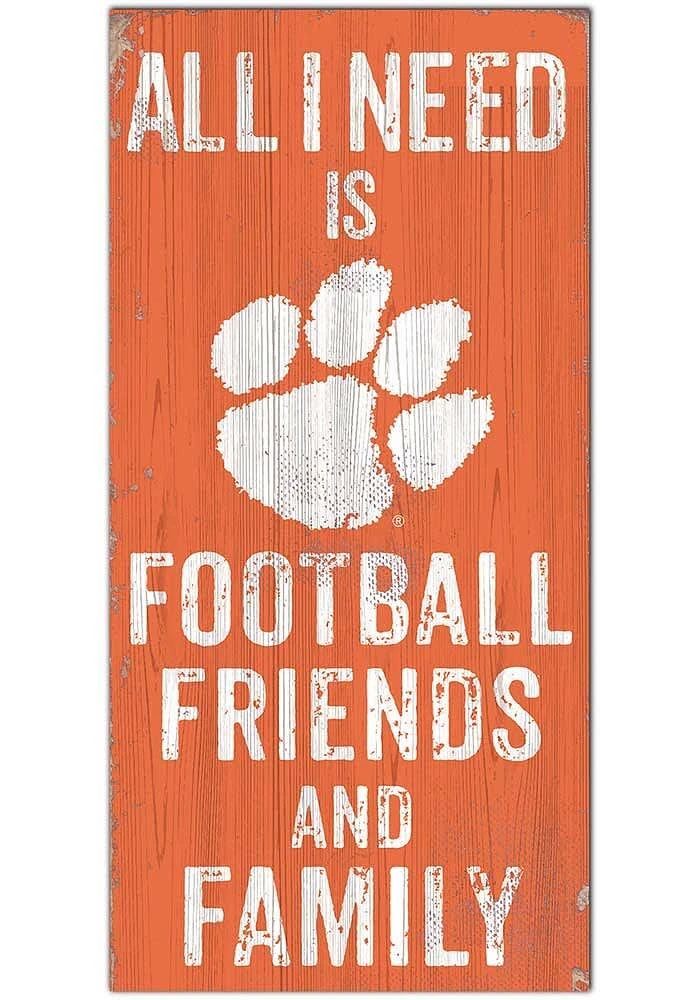 Clemson Tigers Football Friends and Family Sign - Orange