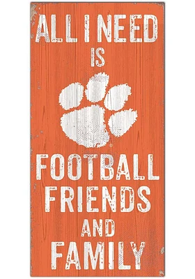 Clemson Tigers Football Friends and Family Sign - Orange