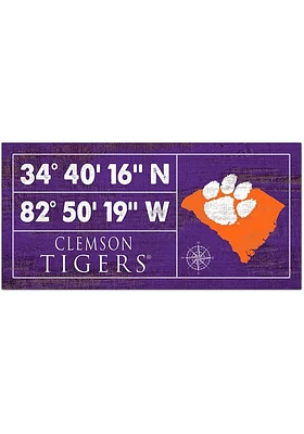 Clemson Tigers Horizontal Coordinate Sign - Orange