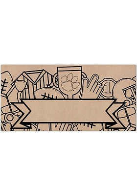 Clemson Tigers Banner Coloring Sign - Orange