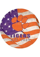 Clemson Tigers 24in Flag Circle Sign - Orange
