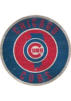 Chicago Cubs 12 in Circle State Sign - Red