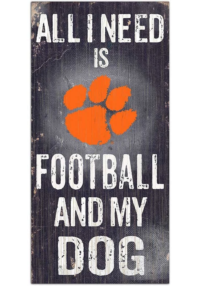 Clemson Tigers Football and My Dog Sign - Orange