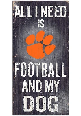 Clemson Tigers Football and My Dog Sign - Orange