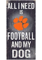 Clemson Tigers Football and My Dog Sign - Orange