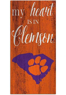 Clemson Tigers My Heart State Sign - Orange