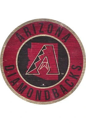 Arizona Diamondbacks 12 in Circle State Sign - Red
