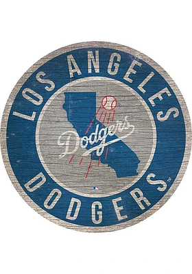 Los Angeles Dodgers 12 in Circle State Sign - Blue