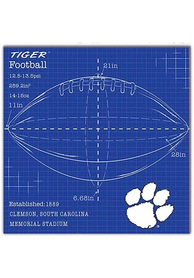 Clemson Tigers Ball Blueprint Sign - Orange