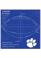 Clemson Tigers Ball Blueprint Sign - Orange