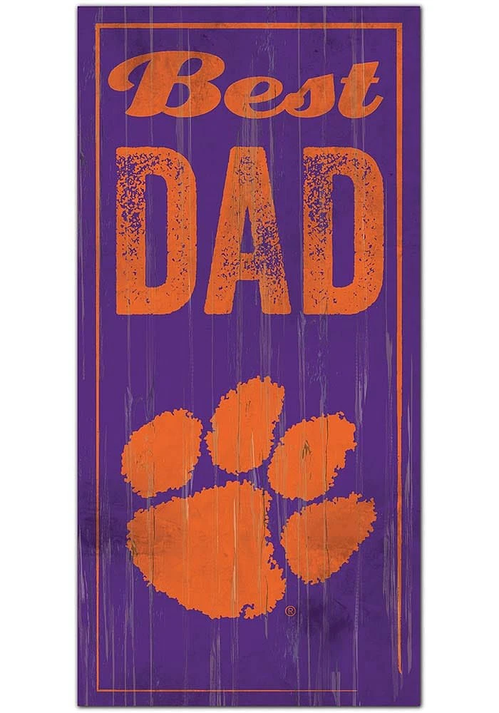Clemson Tigers Best Dad Sign - Orange