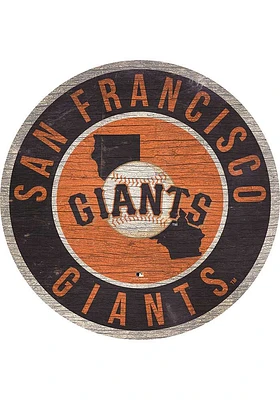 San Francisco Giants 12 in Circle State Sign - Orange