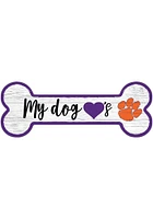 Clemson Tigers Dog Bone 6x12 Sign - Orange