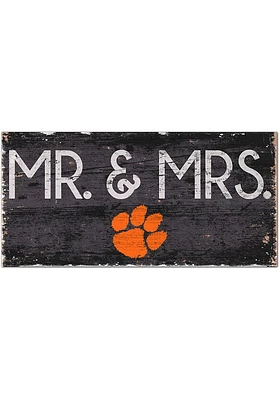 Clemson Tigers Mr and Mrs Sign - Orange