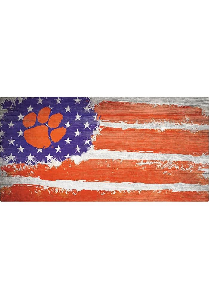 Clemson Tigers Flag 6x12 Sign - Orange