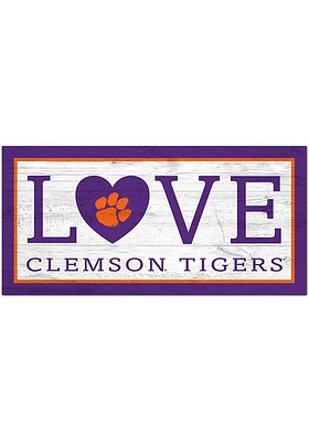 Clemson Tigers Love 6x12 Sign - Orange