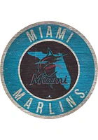 Miami Marlins 12 in Circle State Sign - Blue