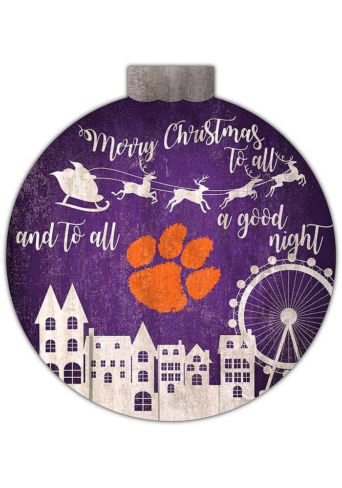 Clemson Tigers Christmas Village Sign - Orange