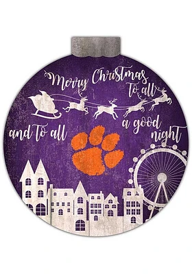 Clemson Tigers Christmas Village Sign - Orange