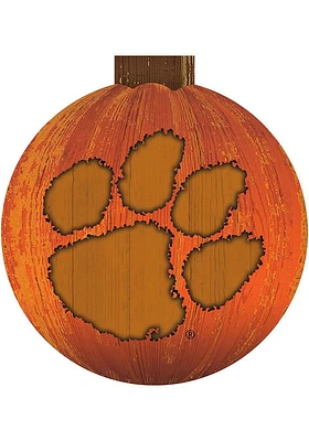 Clemson Tigers Halloween Pumpkin Sign - Orange