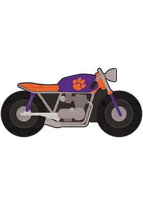 Clemson Tigers Motorcycle Cutout Sign - Orange