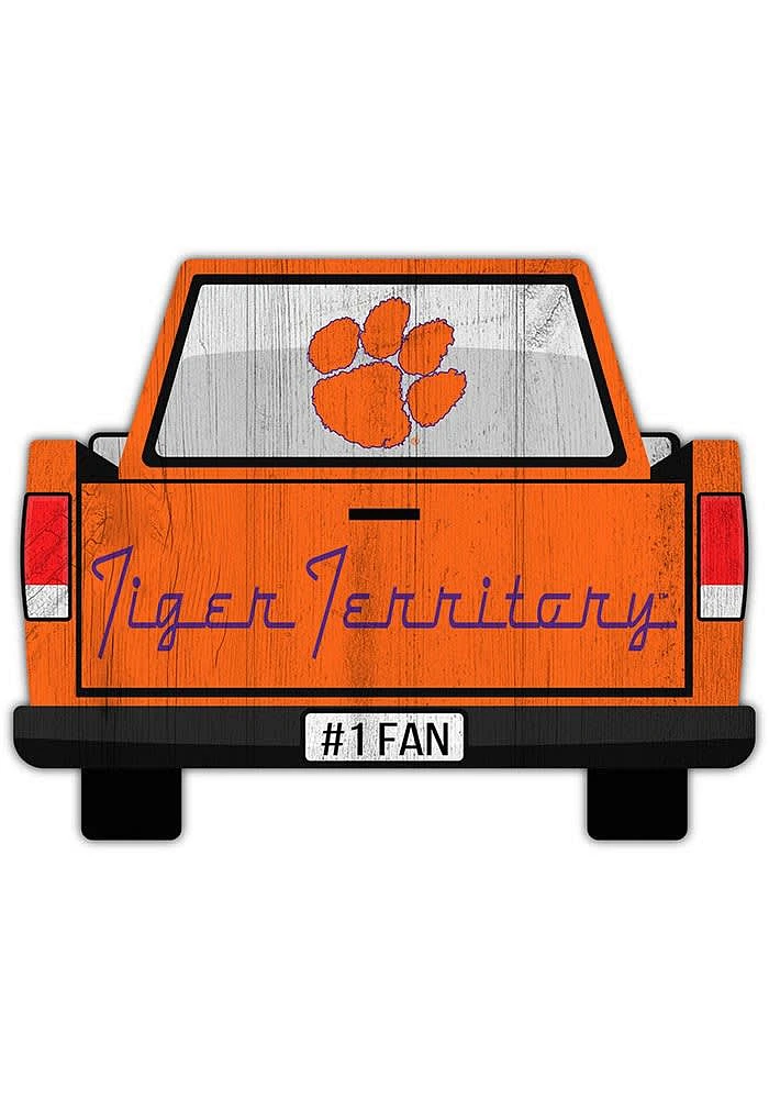 Clemson Tigers Truck Back Cutout Sign - Orange